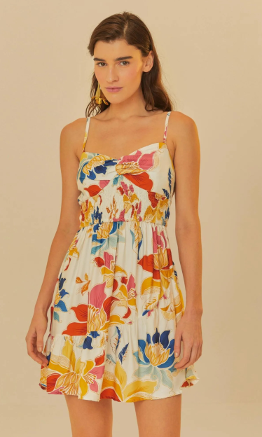 Vestido Curto Floral Majestoso Farm 