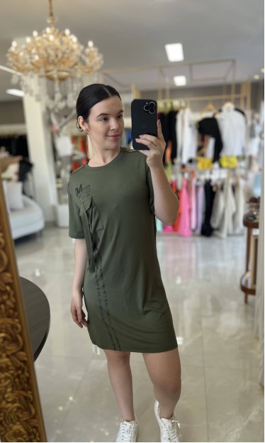 Vestido Long Shirt Military Maria Gueixa