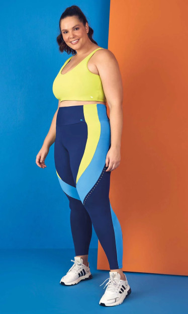 Legging Alto Giro Plus Size Hyper Recortes Barriga Zero.