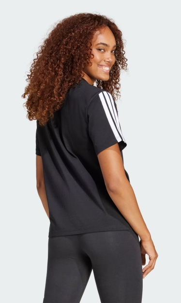 Camiseta Algodão Essentials Três Listras Preto Adidas 