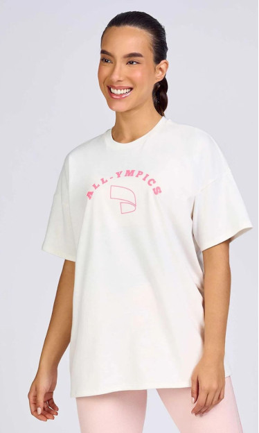 T-shirt Malha Confort Arenito Oversized Off White