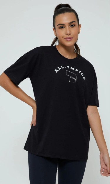 T-shirt Malha Confort Arenito Oversized Preto