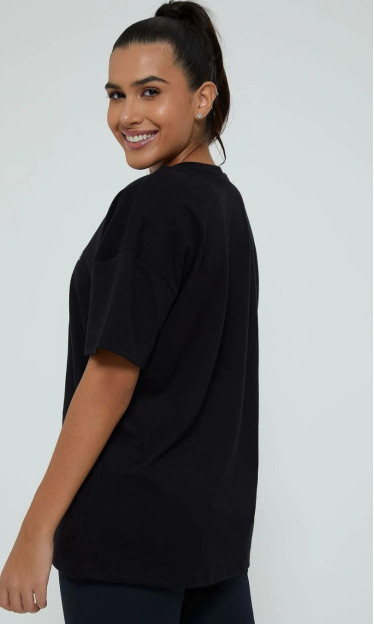 T-shirt Malha Confort Arenito Oversized Preto