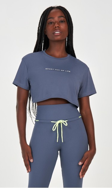 T-shirt Cropped Sport Way Of Life Alto Giro