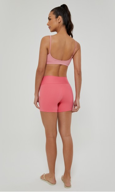 Short Hyper Liso Rosa Alto Giro