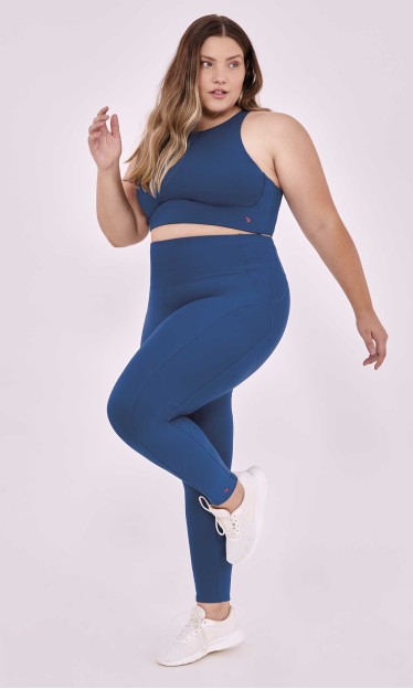 Legging Recortes E Bolsos Plus Size