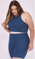 Top Decote Alto Nadador Plus Size