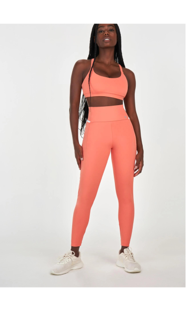 legging com bolsos coral alto giro 