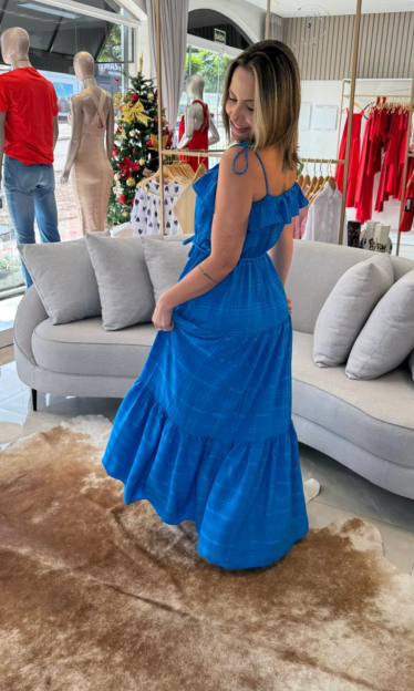 Vestido Longo com Marias e Babados Carlota Costa 