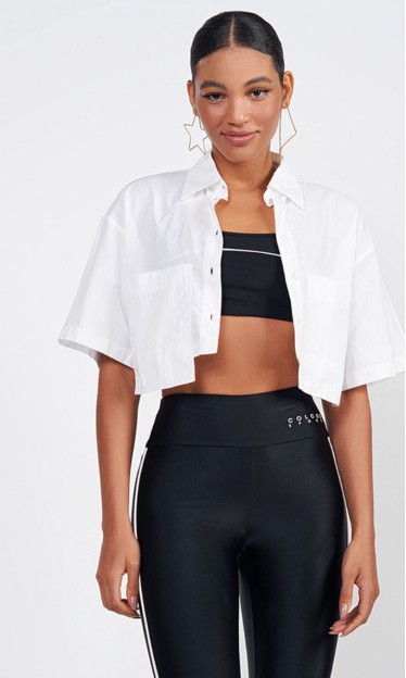 Camisa Cropped Beach Style Off White