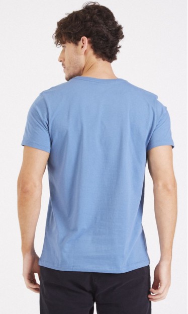 Camiseta Slim com Bordado Azul Colcci