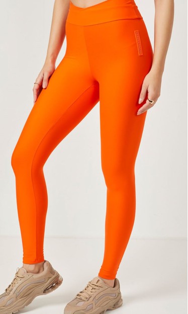 Calça Legging Fitness Laranja Colcci