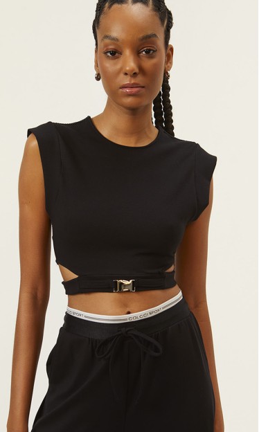 Blusa Cropped Detalhe Transparência Colcci 