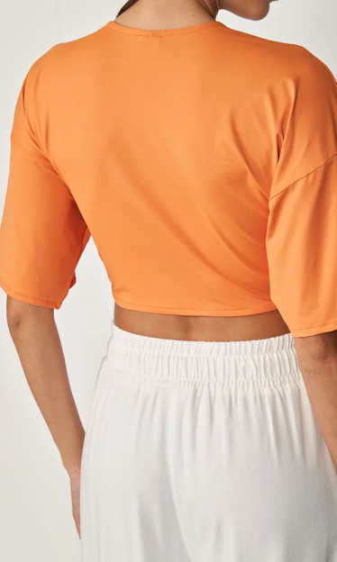 Blusa com Amarração Laranja Colcci