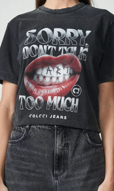 Camiseta Estampada com Aplicações Colcci 