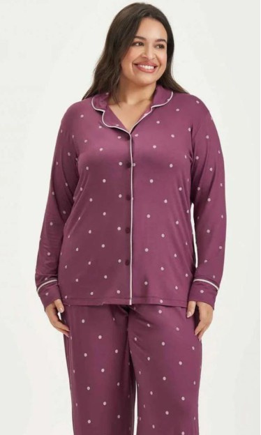 Pijama Blusa Manga Longa Plus Size