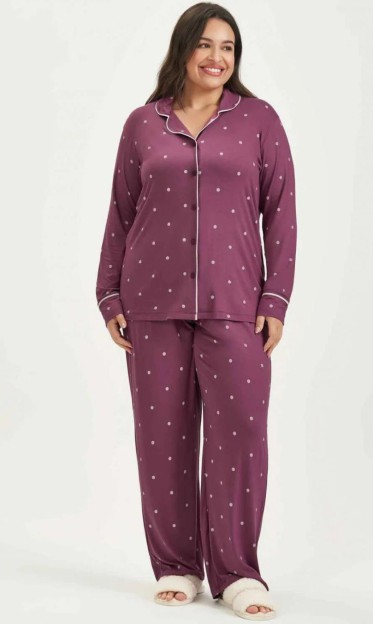 Pijama Blusa Manga Longa Plus Size