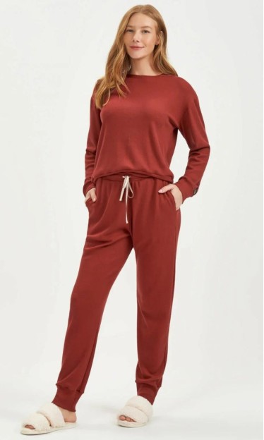 Pijama Blusa E Calça Malha Thermal Vermelho