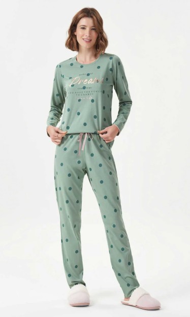 Pijama Manga Longa Verde