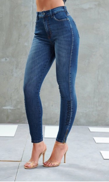 Calça Jeans Skinny Logo Maria Gueixa