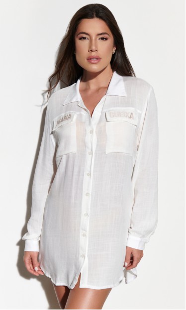 Camisa Praia Resort Maria Gueixa Off White