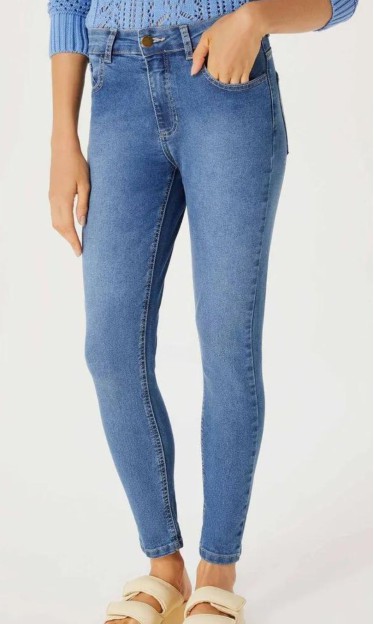 Calça Jeans Cintura Média Skinny Azul