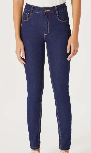 Calça Jeans Skinny Cintura Alta Azul