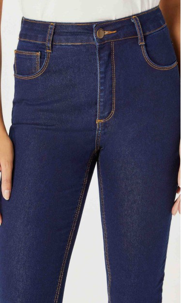 Calça Jeans Skinny Cintura Alta Azul