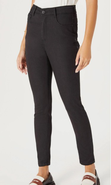 Calça Jeans Skinny Cintura Alta Preto