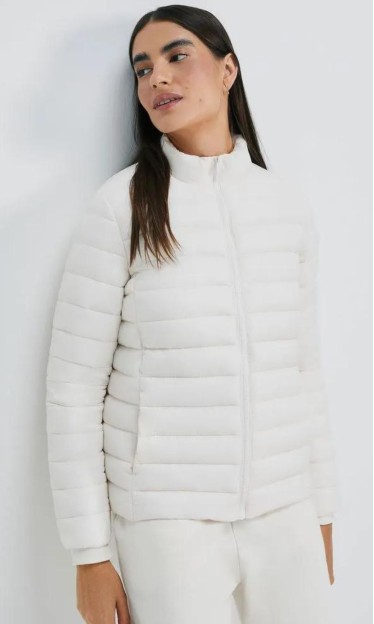 Jaqueta Básica Puffer Matelassê Off White