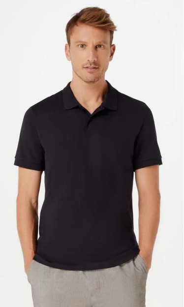 Camisa Polo Manga Curta Pima Preto