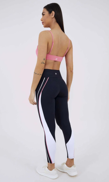 Legging Alto Giro Hyper Galões E Recorte