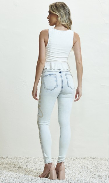 Calça Jeans Skinny Logo Maria Gueixa Jeans