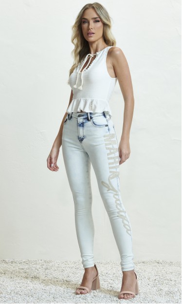 Calça Jeans Skinny Logo Maria Gueixa Jeans