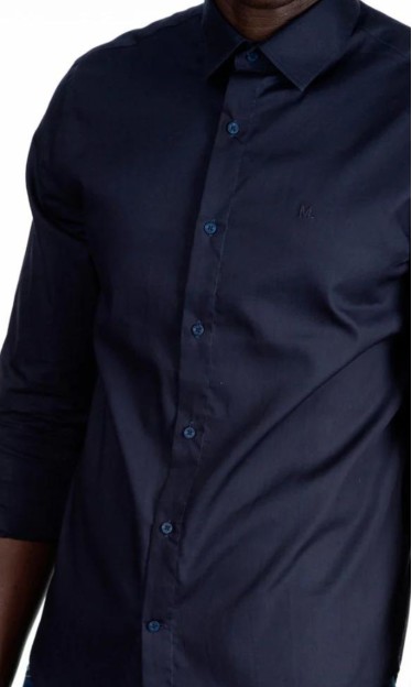 Camisa Social Comfort Marinho M. Officer