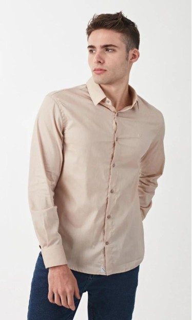 Camisa Social Slim Basic Salmão