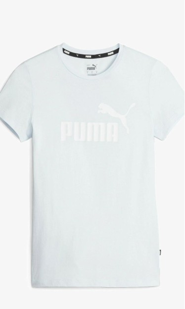 Camiseta Ess Logo Tee Puma Azul Claro