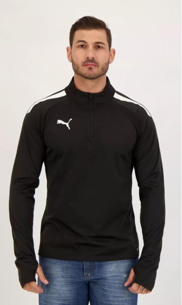 Jaqueta Teamliga 1/4 Zip Top Puma Black