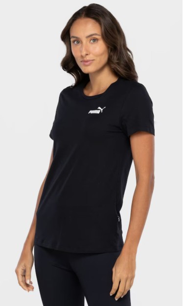 Camiseta Ess Smal Logo Puma Preto