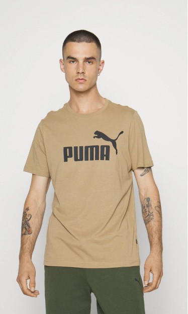 Camiseta Ess Logo Tee Puma Marrom