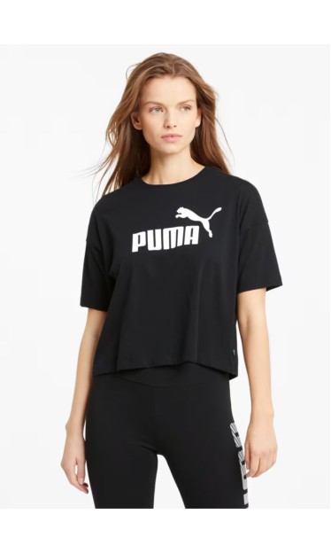 Camiseta Cropped Logo Tee Puma Preto