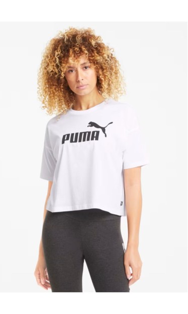 Camiseta Cropped Logo Tee Puma Branco