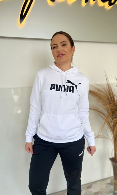 Blusão ESS Logo Hoodie Puma Branco