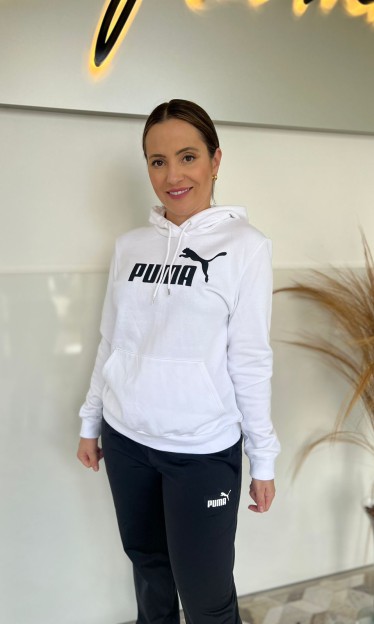 Blusão ESS Logo Hoodie Puma Branco