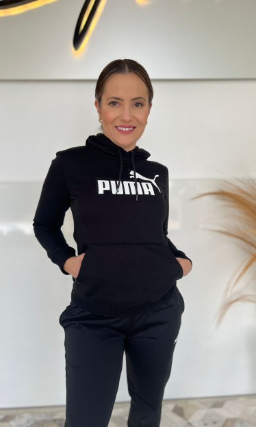 Blusão ESS Logo Hoodie Puma Preto