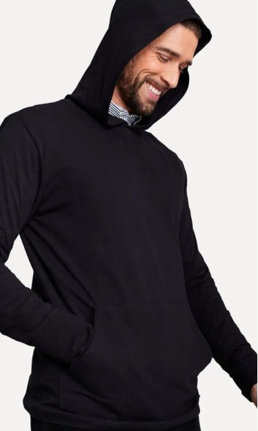 Blusão Hoodie Com Capuz Preto