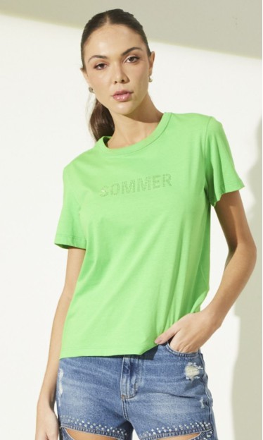 Camiseta Slim Com Aplicação Sommer