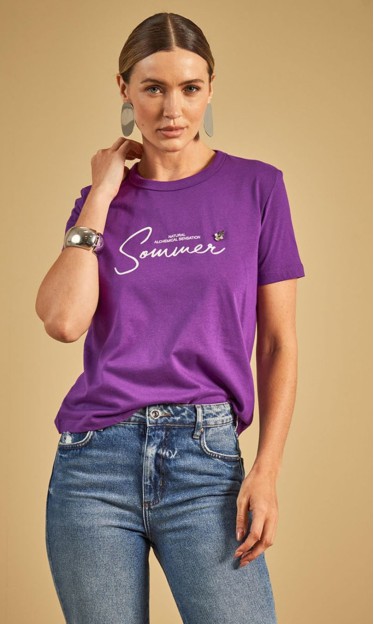 Camiseta Reta Sommer Roxo