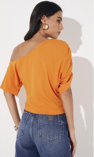 Blusa Assimétrica Com Franzidos Sommer