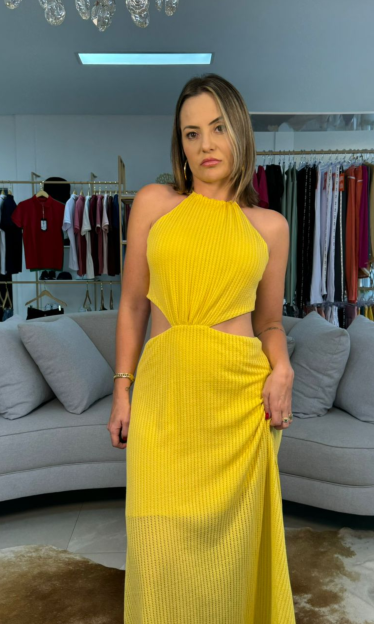 Vestido Amarelo Yoke Sommer 